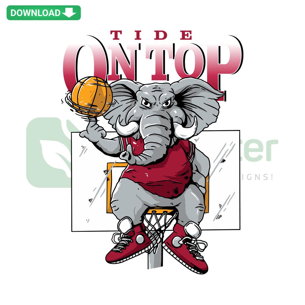 Alabama NCAA Elephant Basketball SVG Design, Crimson Tide Team Logo, Sports Graphic Element for Crafting