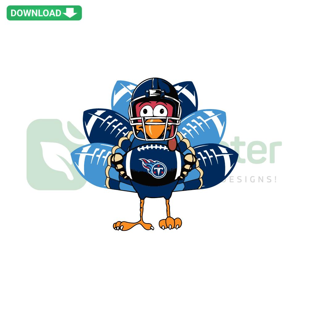 Tennessee Titans Turkey SVG Download, Thanksgiving Cut File featuring team logo, holiday theme for Cricut, Silhouette crafts.