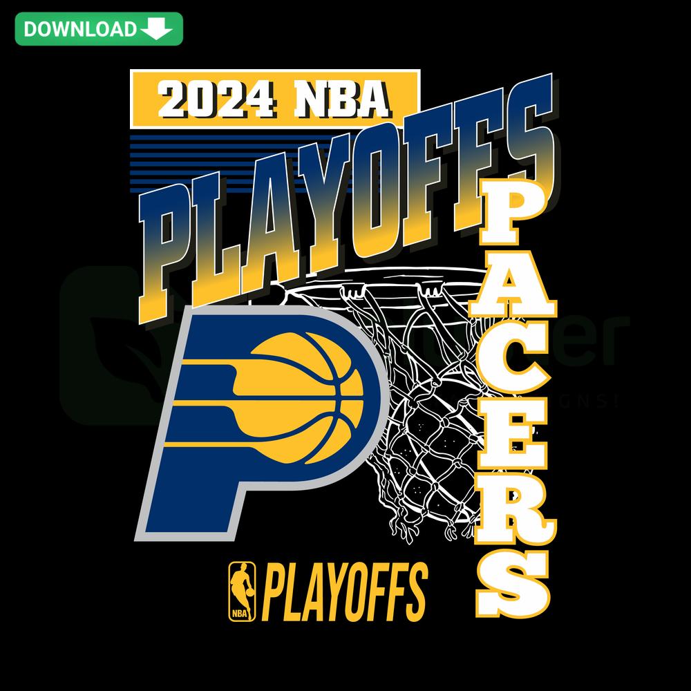 Indiana Pacers 2024 Playoffs SVG Design, NBA Basketball Vector for Designers, Digital Download.