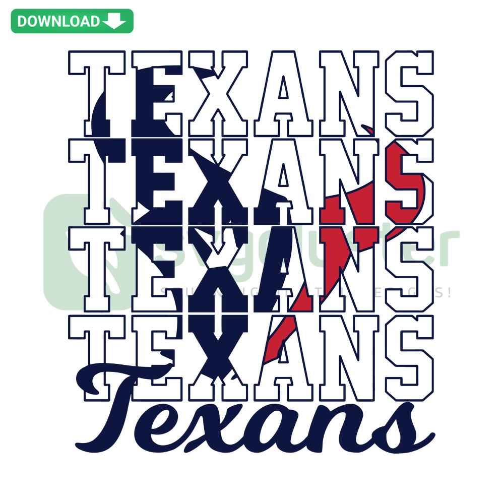 Texans Houston Football Logo SVG Download: Bold Blue and Red Sports Emblem, NFL Team Badge, Printable SVG Files, Digital Art