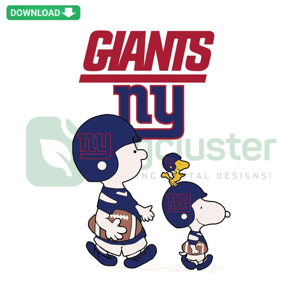 Snoopy Peanuts New York Giants SVG, Cricut-ready design featuring Snoopy in Giants gear, perfect for sports-themed crafts.