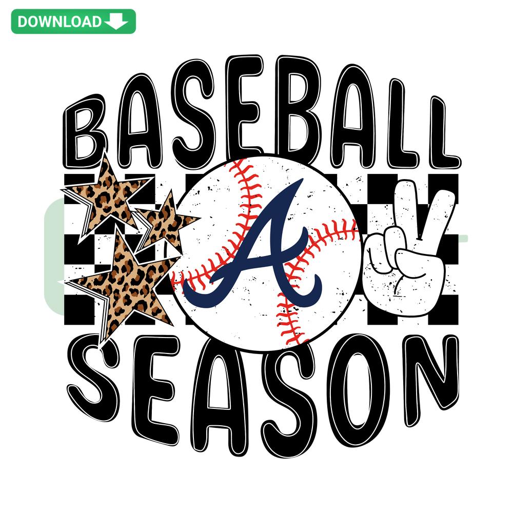 Atlanta Braves SVG with baseball theme, vibrant red and blue colors, ideal for Cricut digital download and crafting projects.