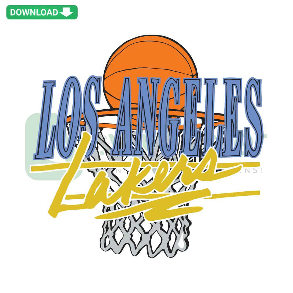 Vintage Los Angeles Lakers SVG Design, Unique Basketball Digital Download, Retro NBA Team Logo, Lakers SVG Artwork