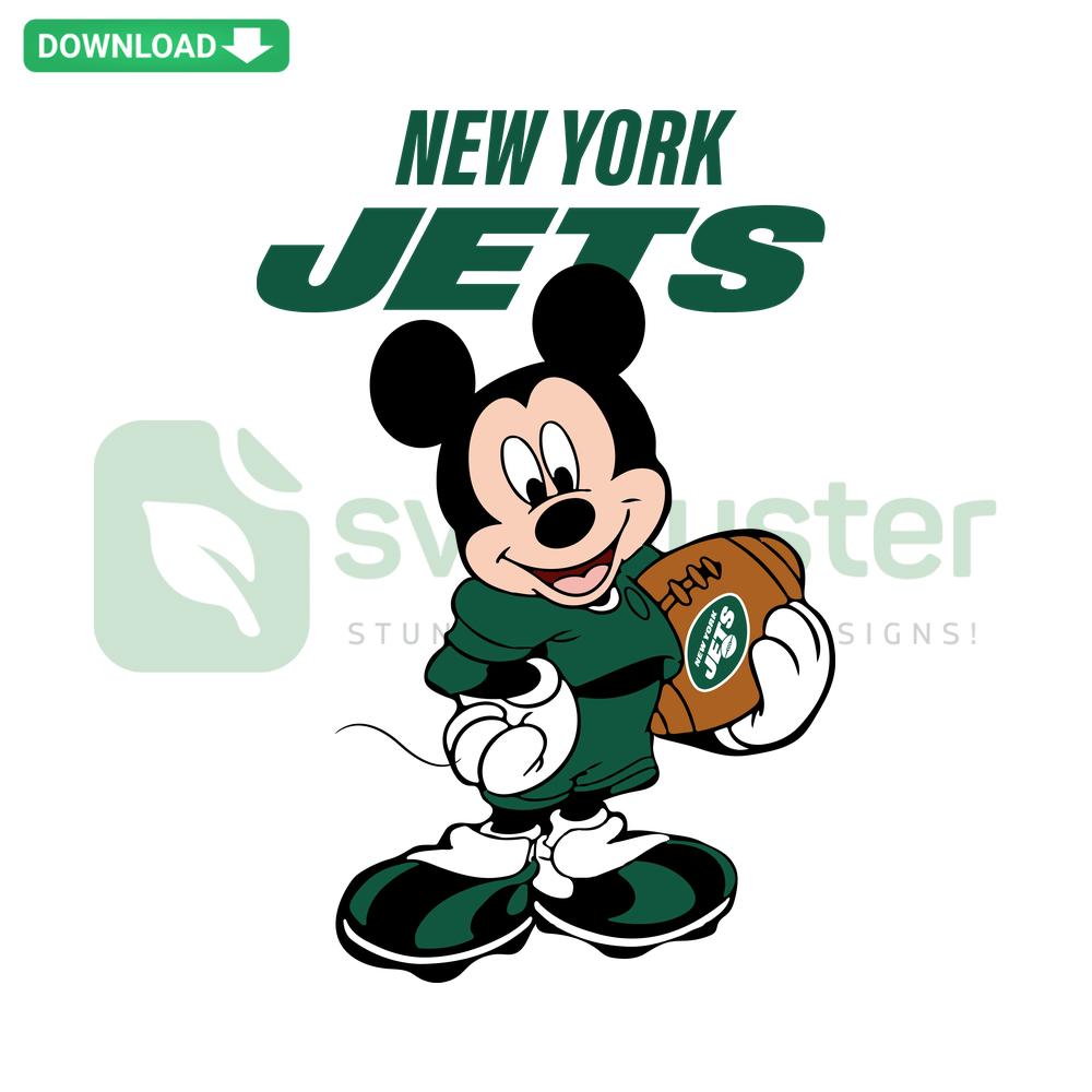 New York Jets Mickey Mouse SVG, NFL SVG Cut Files, Digital Download, Football Fan Art, Sports Team Vector, DIY Craft Supplies