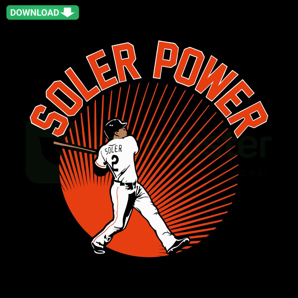 Jorge Soler San Francisco Soler Power MLB SVG Clip Art: Dynamic baseball-themed vector design featuring Jorge Soler.