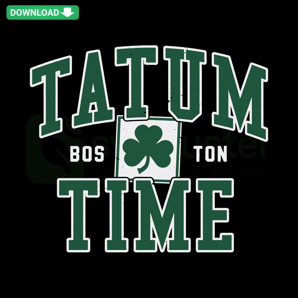 Tatum Time Boston Basketball NBA SVG: Vector Graphics Download Featuring Celtics Star Design for Digital Projects