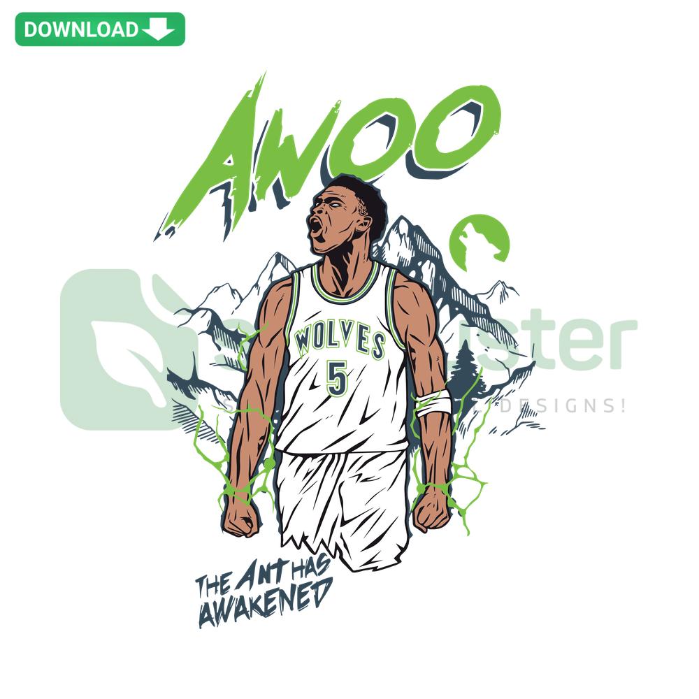 Anthony Edwards ANT Man Minnesota Basketball SVG Template for Cricut - NBA-themed design with silhouette and number 1.