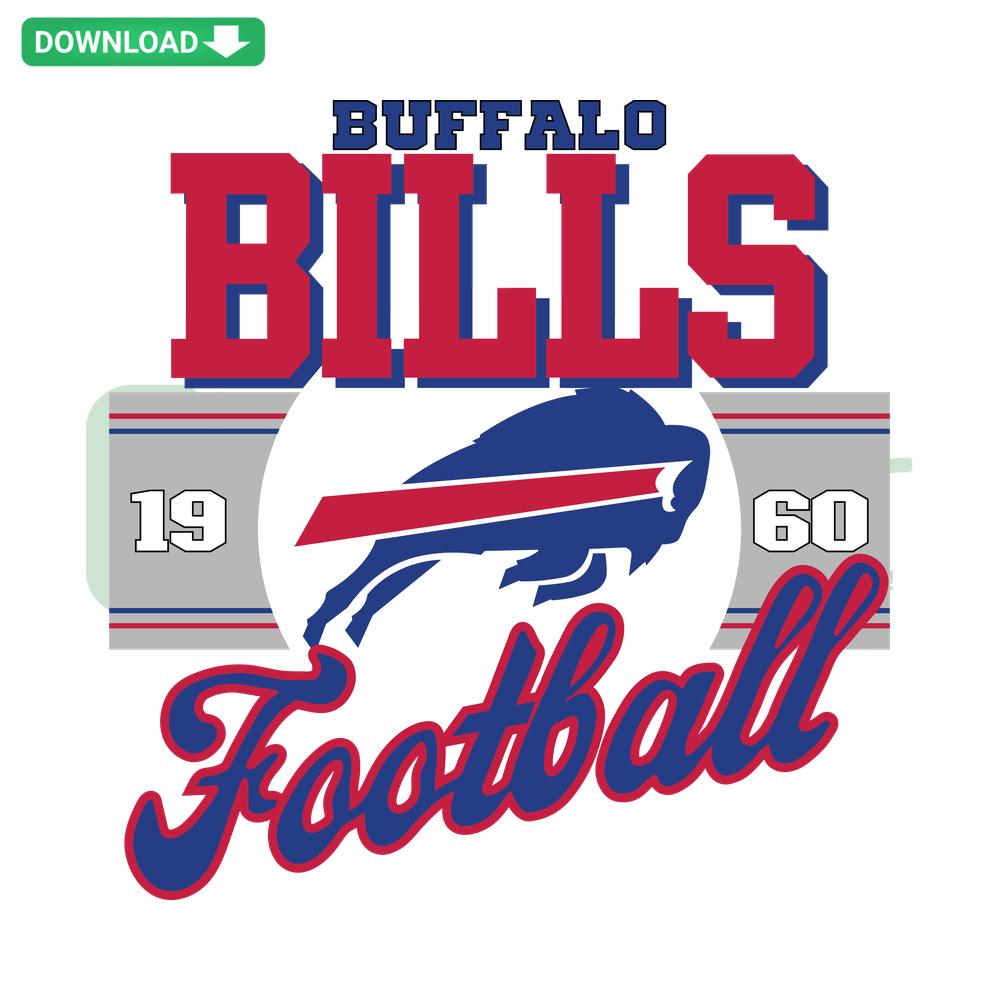 Vintage Buffalo Bills Football SVG, Cricut Digital Decor, Retro Design, Unique Sports Decoration, Home Crafting Template