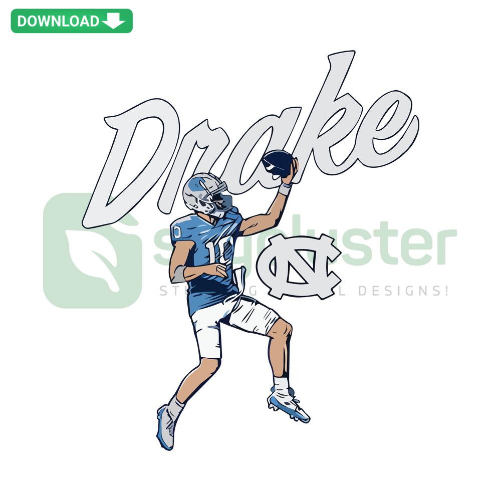 North Carolina Tar Heels QB Drake Maye Finger Roll Football SVG, Instant Download, Sports Design for Designers