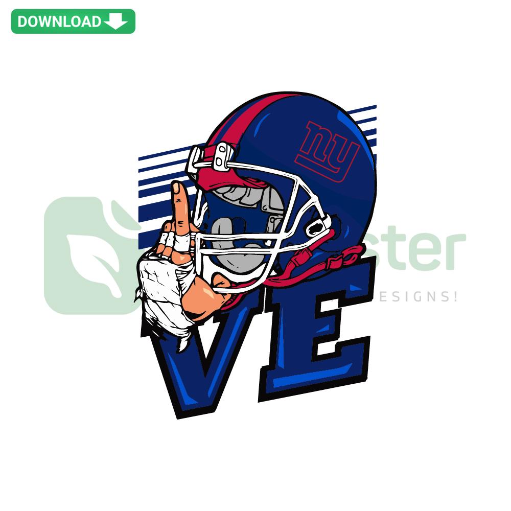 Love New York Giants NFL SVG: Instant Digital Download, Featuring Team Logo & Heart Design, Perfect for Fan Crafts & Apparel.