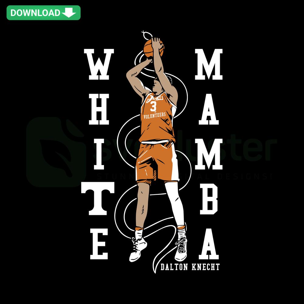 Dalton Knecht White Mamba SVG, Tennessee Basketball, Cricut Instant Download, High-Quality Digital Design