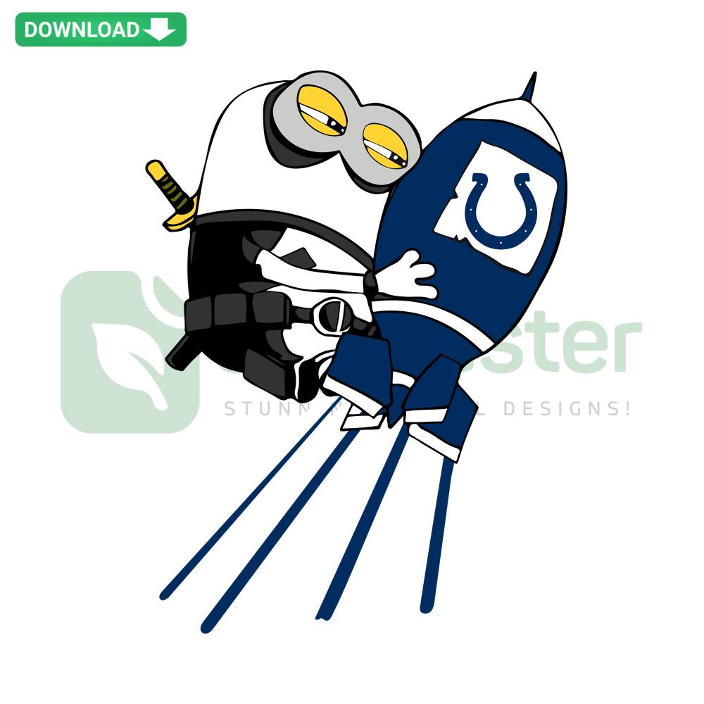 Minions Indianapolis Colts SVG Digital Download: Fun Minion characters in Colts jerseys, perfect for sports fan crafts.