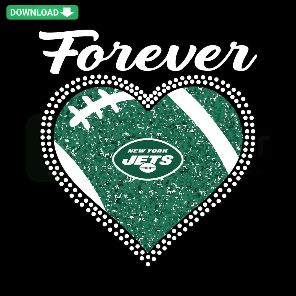 Heart-shaped New York Jets logo with diamond accents, Forever New York Jets Heart Diamond SVG, SVGCluster Digital Assets.