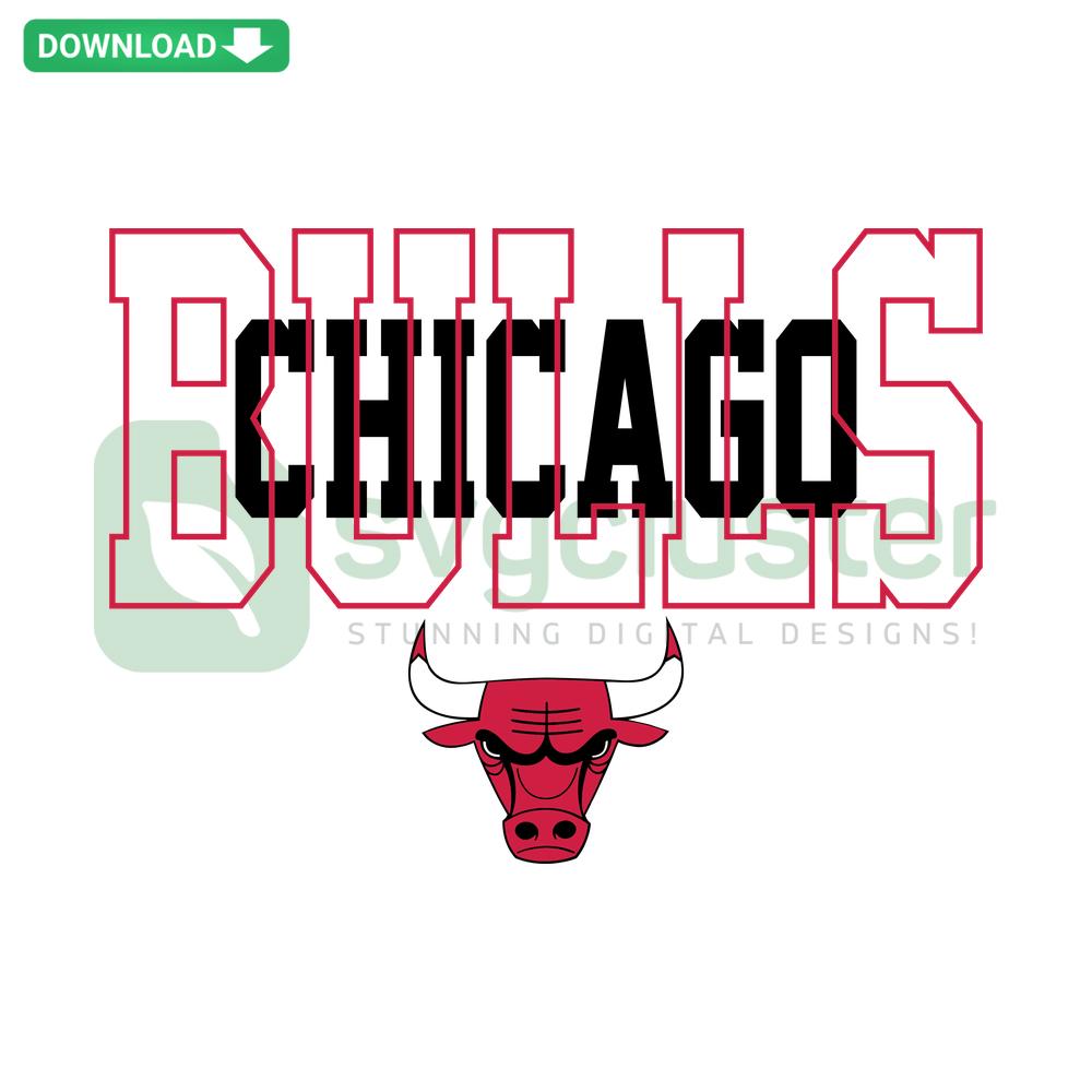 Vintage Chicago Bulls SVG featuring classic NBA team logo and elements, ideal for digital download and SVG design projects.
