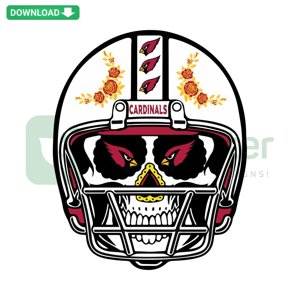 Colorful sugar skull helmet with vibrant cardinal designs, SVG digital download, instant graphics file for arts and crafts.