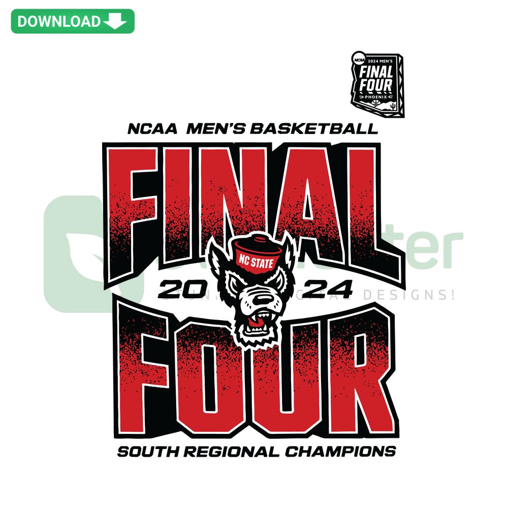 NC State Wolfpack 2024 NCAA Men's Basketball SVG for Cricut, March Madness Final Four design, perfect for Silhouette crafting.
