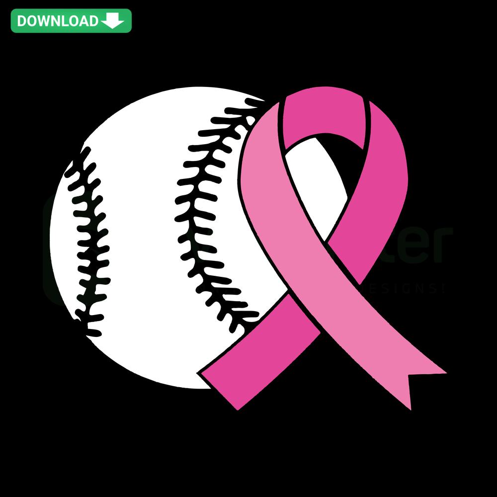 Baseball Tackle Breast Cancer SVG: Free Digital Download for Creative Projects, Pink Ribbon Design, Sports Theme, Awareness Graphics