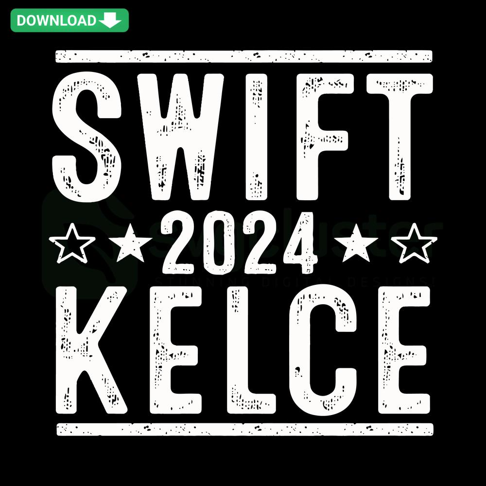 Retro Swift and Kelce 2024 SVG Design, Premium Typography, Bold Graphics, Ideal for Cricut Cutting Projects