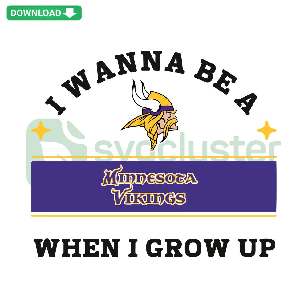 I Wanna Be A Viking When I Grow Up SVG design with Viking helmet, playful font for Cricut projects, perfect for kids.