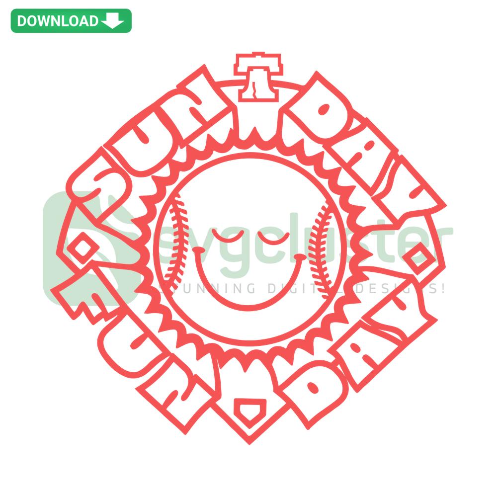 Philadelphia Phillies Sun Day Fun Day SVG Design, High-Quality Premium Files for Designers, MLB SVG for Creative Projects