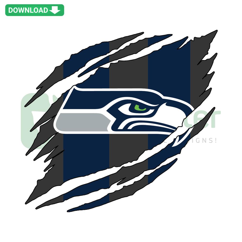 Seattle Seahawks logo torn effect, NFL SVG for Cricut & Silhouette, digital download, sports design, fan craft cut file.