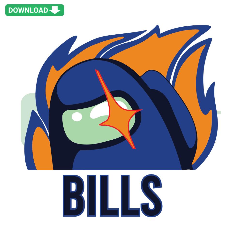 Among Us Buffalo Bills SVG for Cricut; sports-themed vector featuring Buffalo Bills logo on a crewmate character.