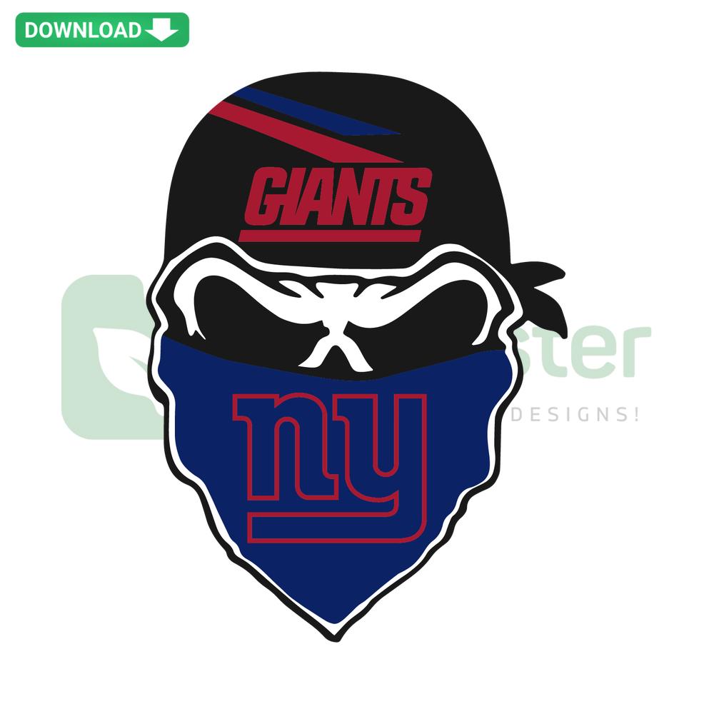 New York Giants Skull SVG file, digital design for Cricut, perfect for sports-related creative projects and graphic designers.