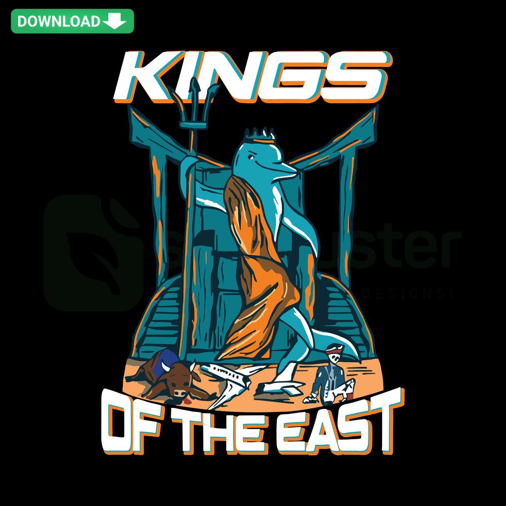 Miami Dolphins King Of The East SVG, vibrant football design, perfect for Cricut projects, SVGCluster digital download.