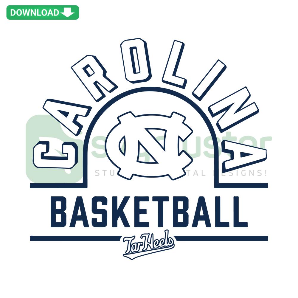 NCAA SVG Clip Art featuring vintage Carolina Tar Heels basketball design, perfect for sports fans and crafting projects.