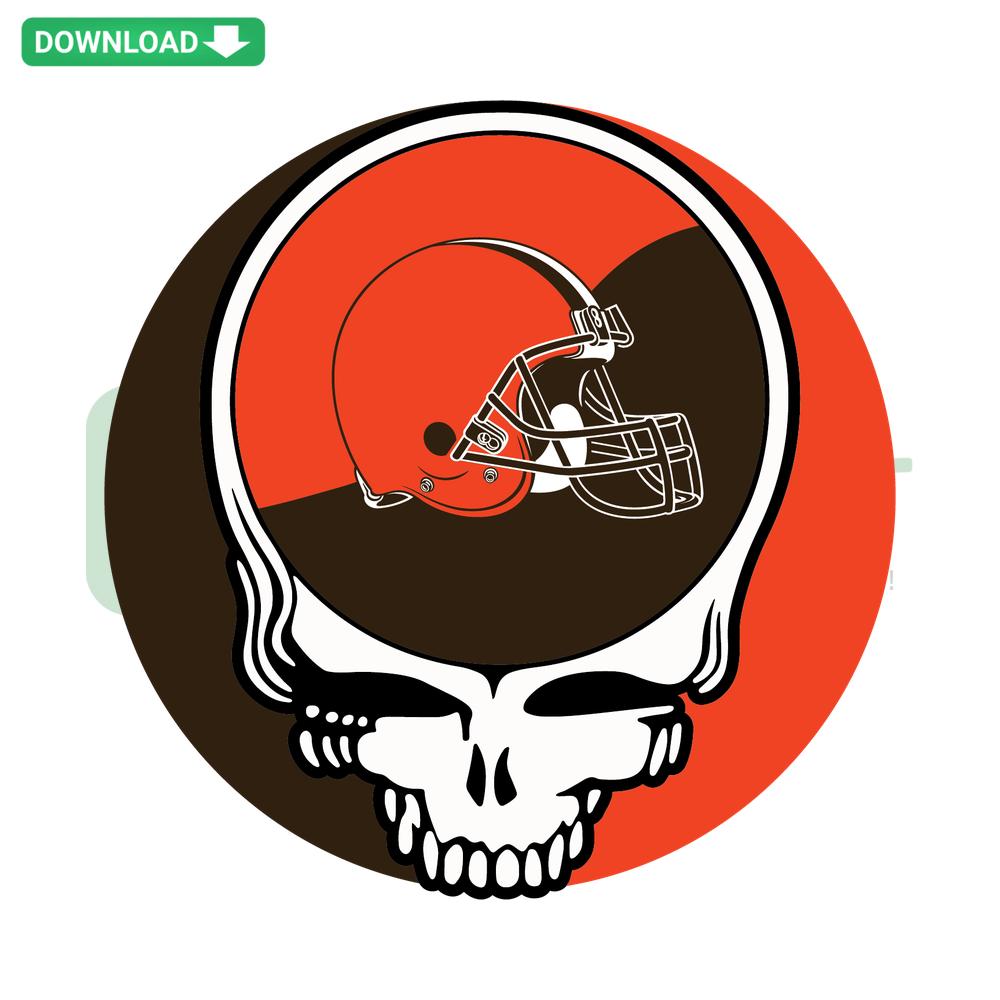 Cleveland Browns Skull SVG, digital design, instant download, NFL team skull art, Cleveland Browns fan graphic, vector file.