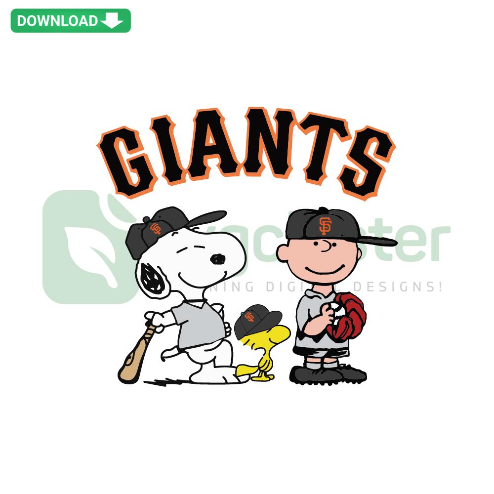 San Francisco Giants Snoopy Charlie Brown SVG, Cricut Digital Files: Cartoon characters in team gear. Perfect for craft projects.
