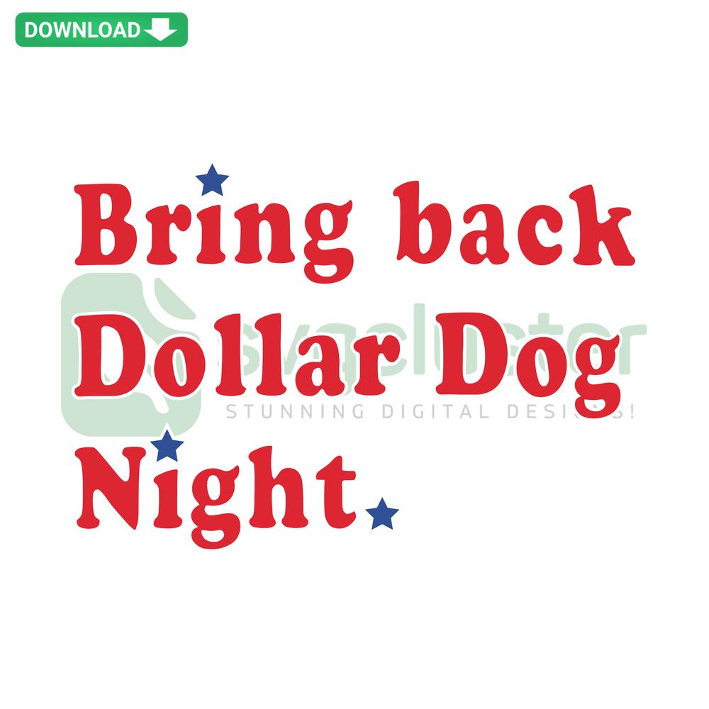 Phillies Baseball Dollar Dog Night SVG featuring stars, custom digital SVG files ideal for sports, fans, apparel design.