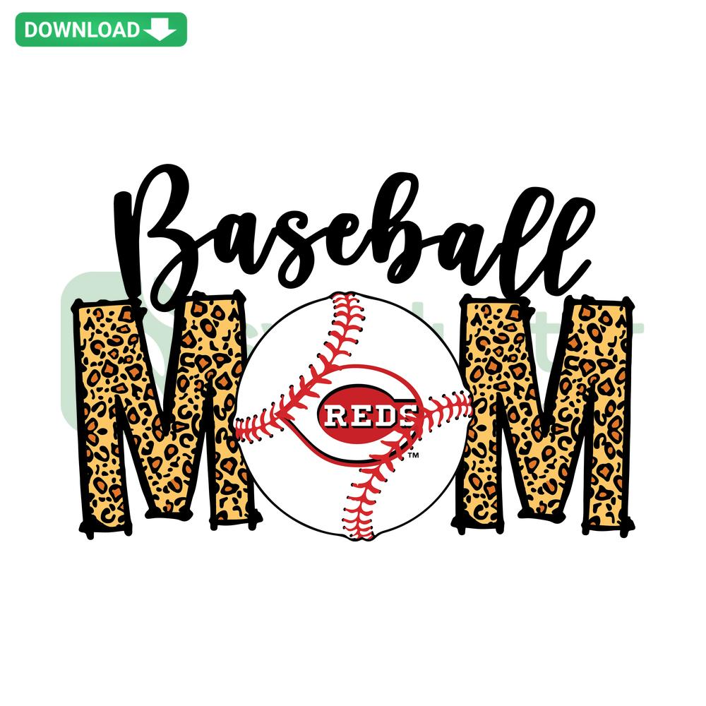 Cincinnati Reds Baseball Mom SVG, Customizable Digital Download for Crafting, Features Heart & Baseball Design, Perfect for DIY Projects