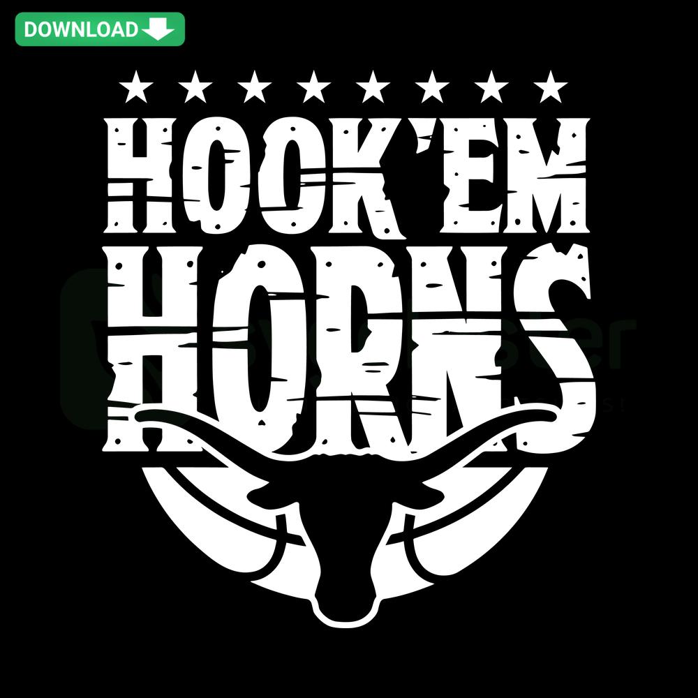 Hook Em Horns Basketball Texas Longhorns SVG with NCAA logo, featuring iconic burnt orange bull symbol, perfect for DIY print projects.