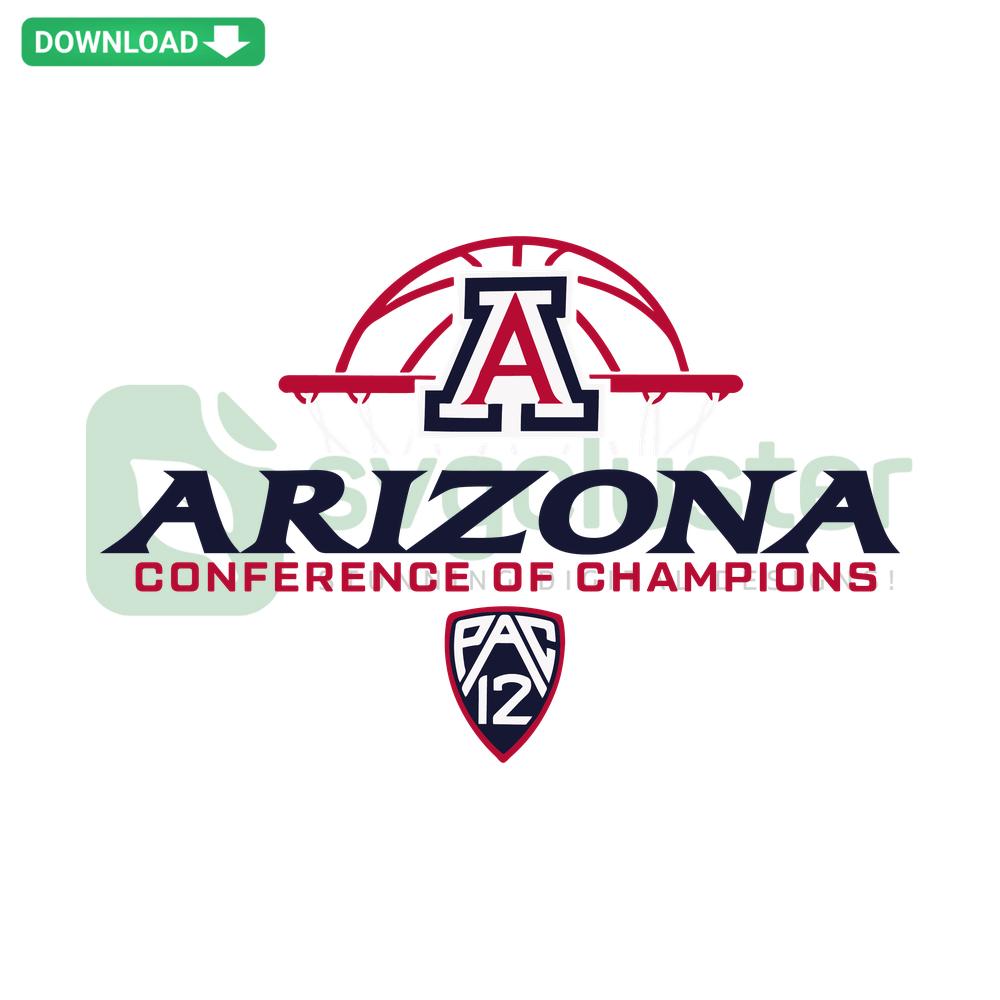 Arizona Wildcats Champion 2024 Pac 12 Men's Basketball SVG, Vector Design, Sports Logo, Championship Graphic.
