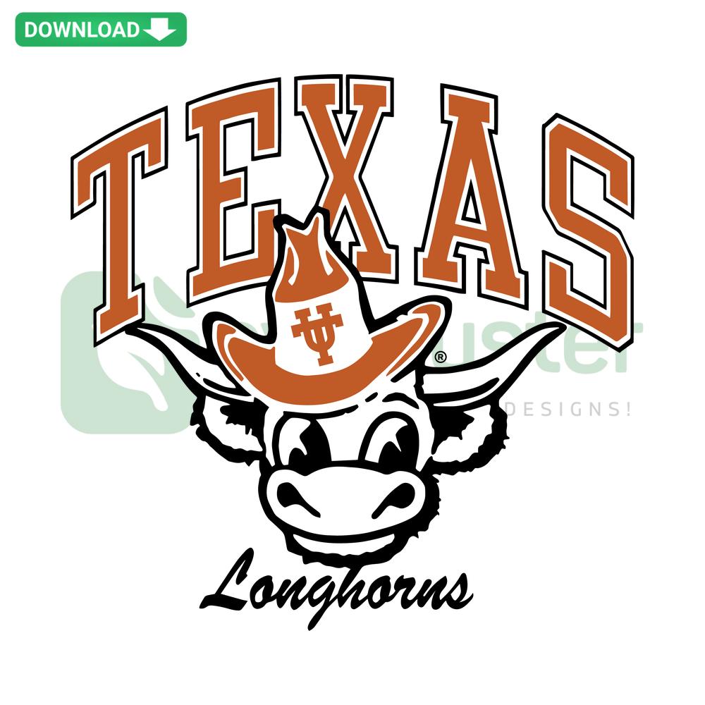 Vintage NCAA Texas Longhorns Football SVG design with retro team logo, perfect for crafting, instant digital download
