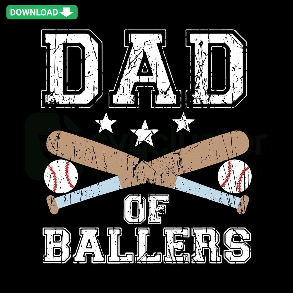 Dad of Ballers SVG design displayed on a t-shirt by Cricut crafter