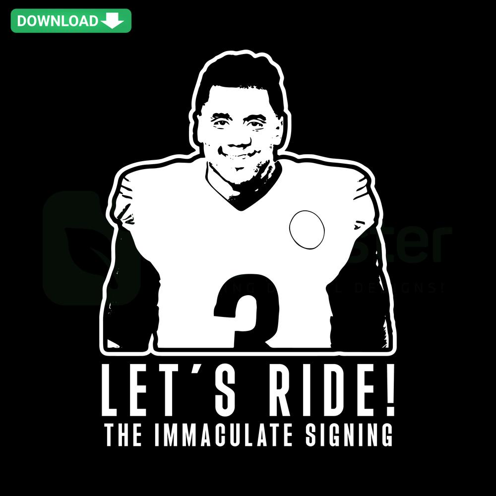 Russell Wilson Signing SVG, Premium SVG for Designers, Lets Ride Theme, Digital Download, Football Signature Design