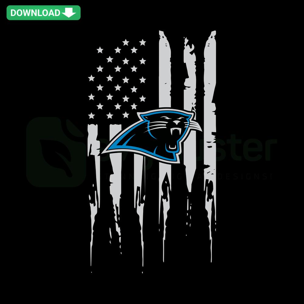 Carolina Panthers Flag SVG design, editable for Cricut; perfect digital download for fans and crafting enthusiasts.