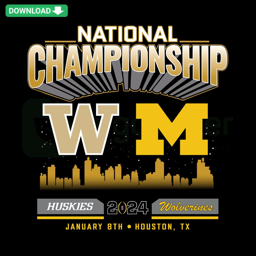 Washington Huskies VS Michigan Wolverines National Championship SVG, Printable Craft Design, Sports Rivalry Digital Art
