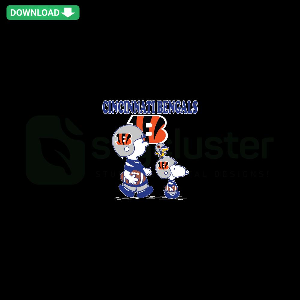 Cincinnati Bengals Charlie Brown & Snoopy SVG Design, Perfect for Scrapbooking, NFL Fan Art, Digital Cut Files