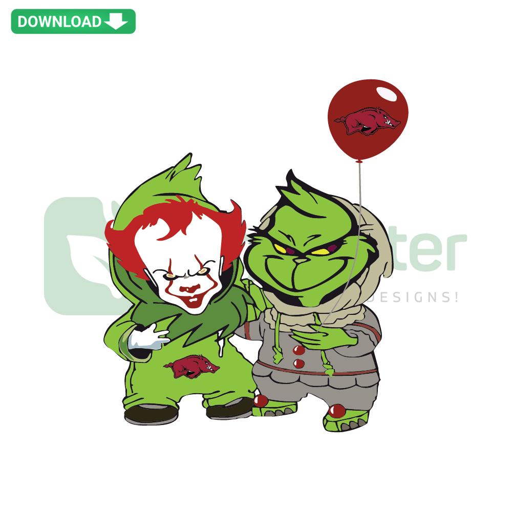 Georgie and Grinch Arkansas Razorbacks SVG, featuring Razorbacks logo, vibrant colors, perfect for sports fans and DIY projects.