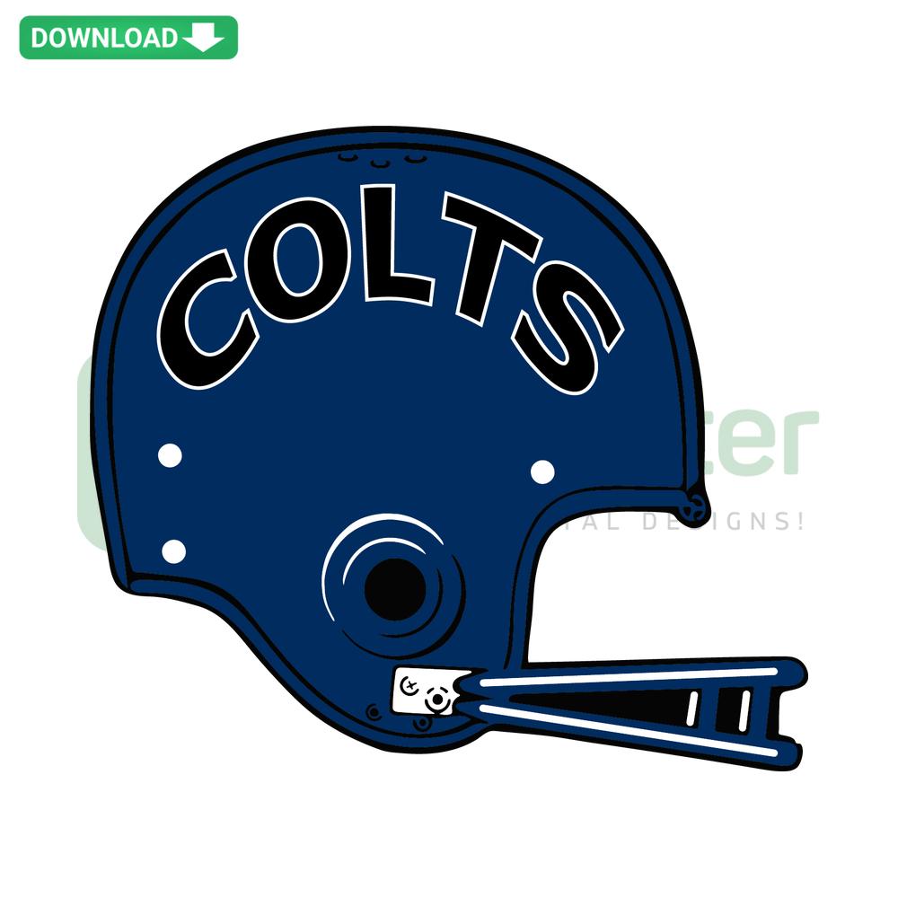 Indianapolis Colts Football Helmet SVG design featuring iconic blue horse shoe logo, ideal for crafting and sports-themed projects.