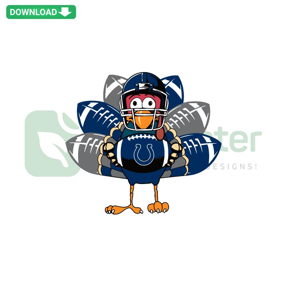 Indianapolis Colts Turkey SVG, Thanksgiving-themed digital download, perfect for fans and creative projects, SVG file collection.