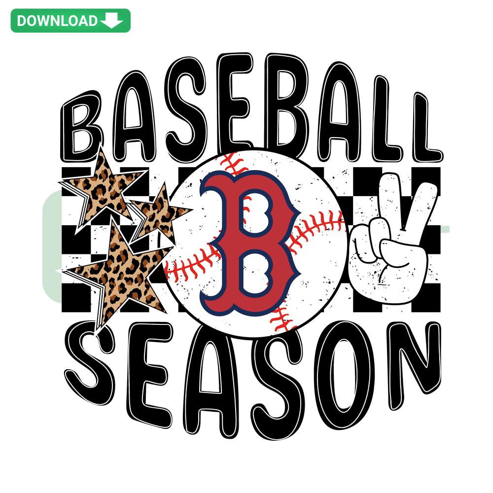 Boston Red Sox SVG Digital Download with baseball elements, compatible with Cricut, perfect for fans and crafting projects.