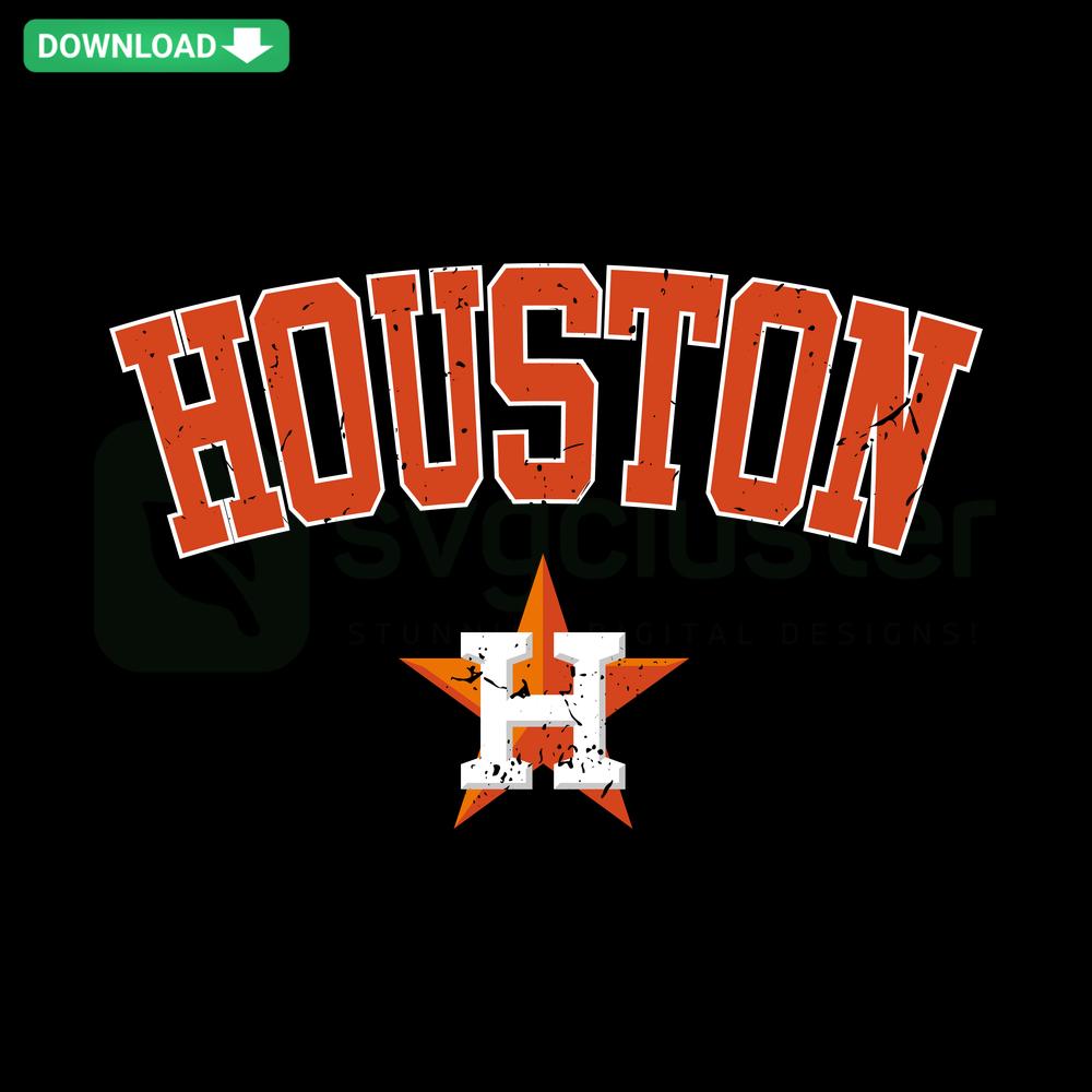 Retro Houston Astros MLB Baseball Club SVG with vintage logo design, ideal for instant download by designers.