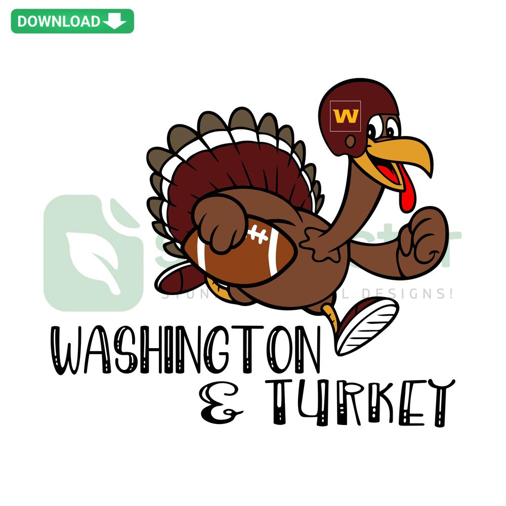 Washington Football Turkey SVG, festive design for home decor; perfect for Thanksgiving, Washington fan gift, digital download.