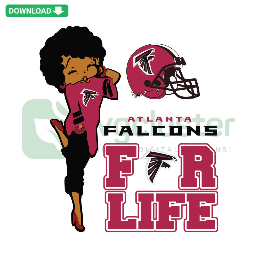 Atlanta Falcons For Life SVG: Premium digital download featuring bold Falcons logo, vibrant red and black design. Ideal for fans.