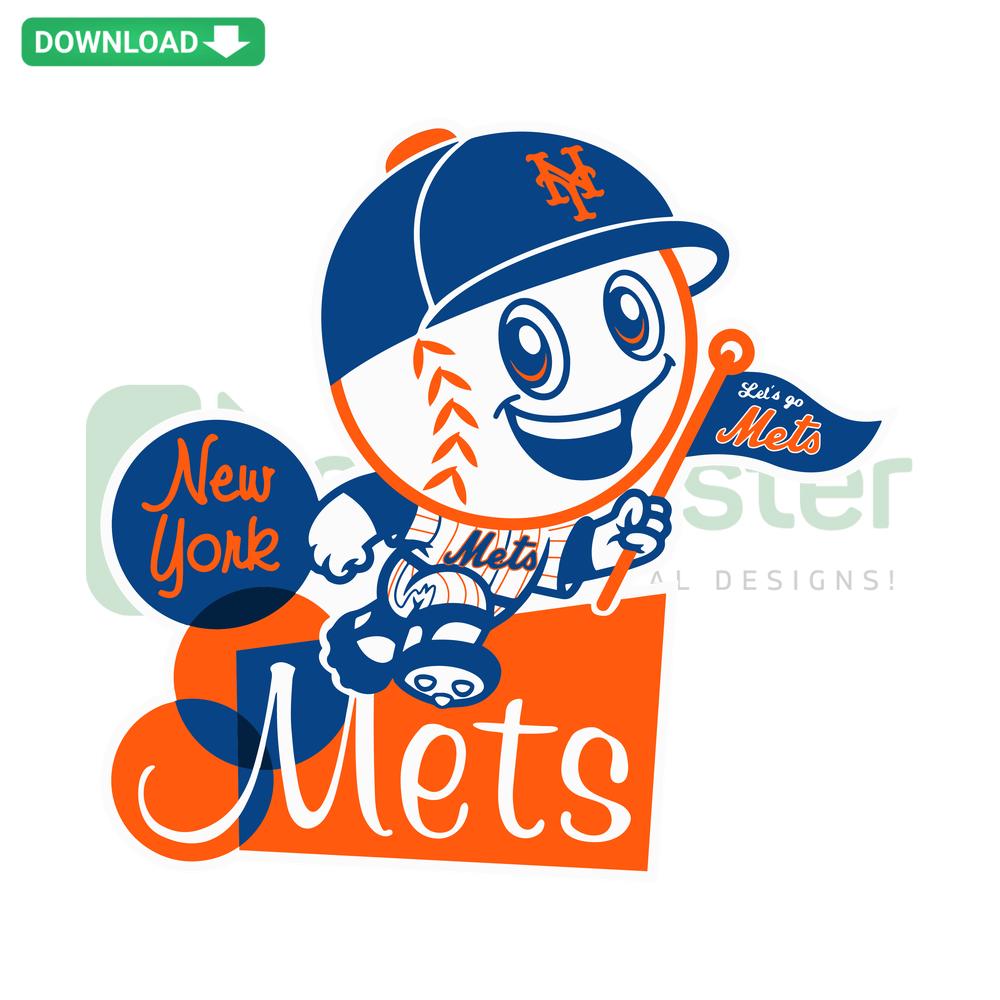 Stylish Lets Go Mets NY Baseball SVG, Premium Designer Download - Perfect for Custom Apparel & Merchandise Creations