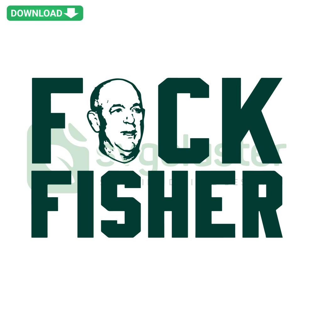 Oakland Athletics Fck Fisher Baseball SVG, digital design with bold green and gold text for instant download.